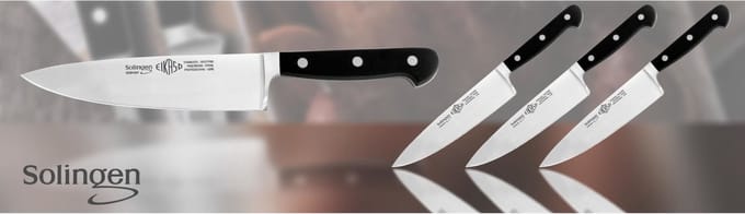 Eikaso Solingen 21 cm Koksmes met Stijf Lemmet – Gastro Serie – Zwart