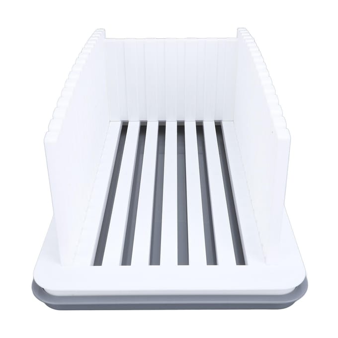 Guide de coupe de pain, largeur réglable, pliable, compact, avec plateau ramasse-miettes, coupe-pain pour L gray
