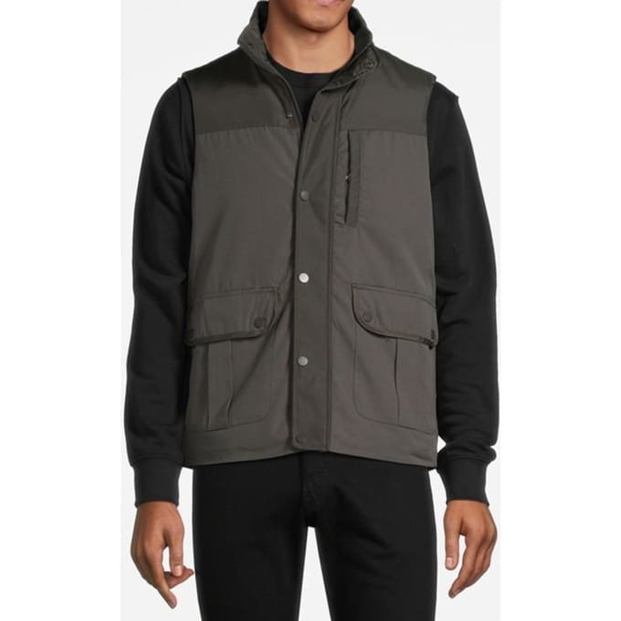 White Stuff Corby Canvas Gilet Dark Grey Größe: M | Bodywarmer Outlet | Herren | Grau