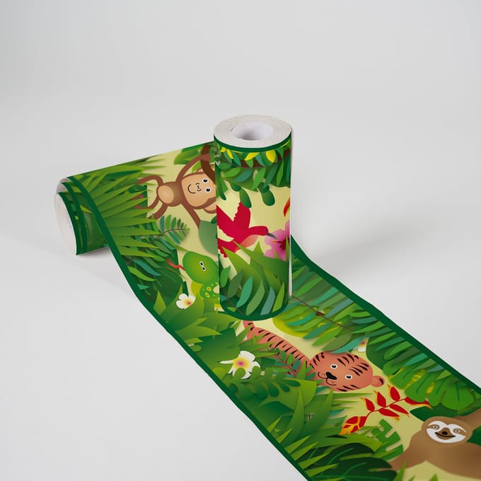 JUNGLE DIEREN BEHANGRAND | Zelfklevend - meerkleurig - A.S. Création Only Borders 11