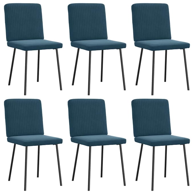 vidaXL Eetkamerstoelen 6 st fluweel blauw