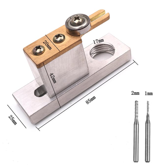 Viool Cellow Making Tools Elektrische Purfling Groove Cutter Luthier Tool Accessoires met twee Miling zilver