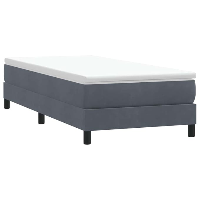 vidaXL - Boxspring - zonder - matras - fluweel - donkergrijs - 100x220 - cm