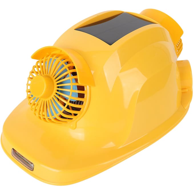 6 Ventilatoren Zonnehelm Oplaadbaar Zonnebrand Koeling Werkhelm met Batterij beige