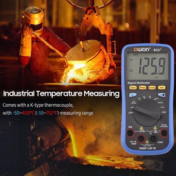 OWON B33+ digitale BT-multimeter met offline record 3999 tellingen automatisch bereikbare elektrische tester met