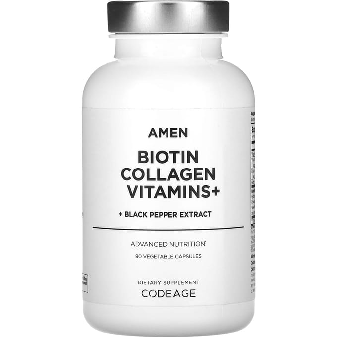 Codeage, Amen, Biotine Collagène Vitamine+, 90 Gélules Végétales