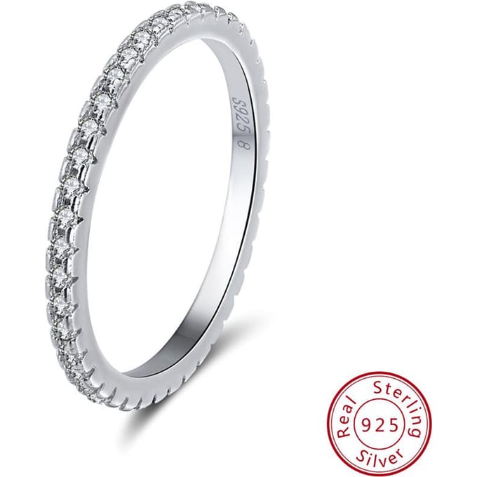 Bague en Argent Sterling S925 Bague Zircon Bijoux Créatifs 6 white