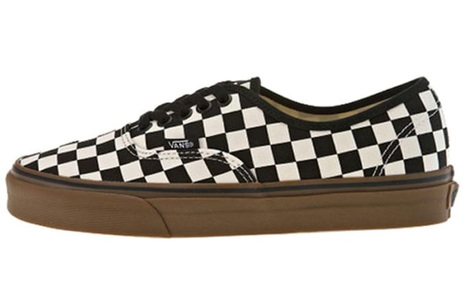 Vans Authentic Checkerboard - Zwart Gum Unisex Sneakers Wit VN0004MKIBB 36.5 black