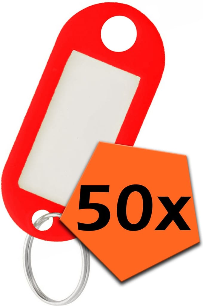 Sleutelhanger Bagagelabel Gekleurde Sleutellabels Sleutelhangers Naamlabel Rood - 50x