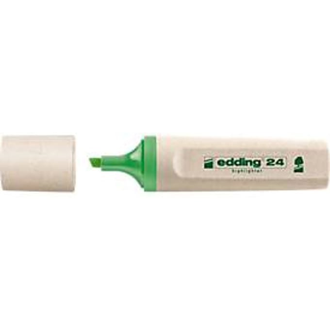 edding EcoLine 24 Markeerstift, Beitelvormige Punt, 2 - 5 mm, Groen (doos 10 stuks)