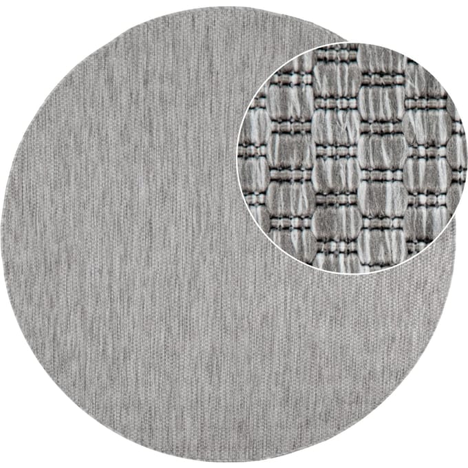 Binnen- en buitenkleed Venezia grijs  120 cm rond