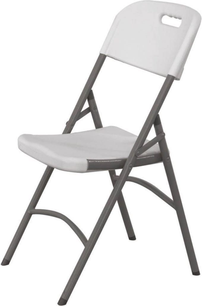 HENDI Inklapbare stoel – Belastbaar tot 180 kg – Wit – 540x440x x(H)840 mm