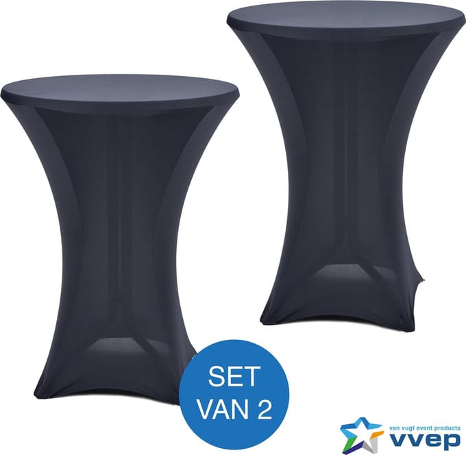 Statafelrok Style - Set van 2 - Ø 85 cm - Antraciet