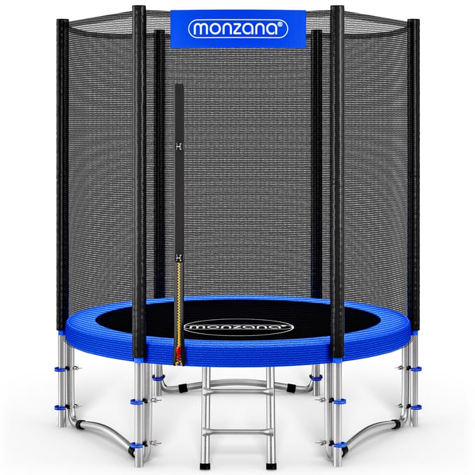 MONZANA Trampoline - 183cm Veiligheidsnet Ladder - Zwart Blauw