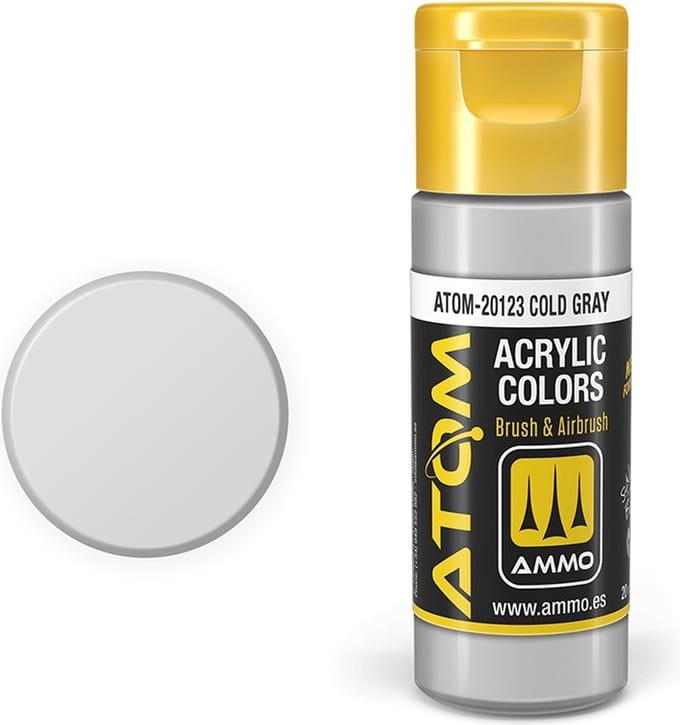 AMMO by Mig Jimenez Hobbyverf Acrylverf - MIG 20123 ATOM - Cold Gray - Acryl - 20ml Verf flesje - 20 ml