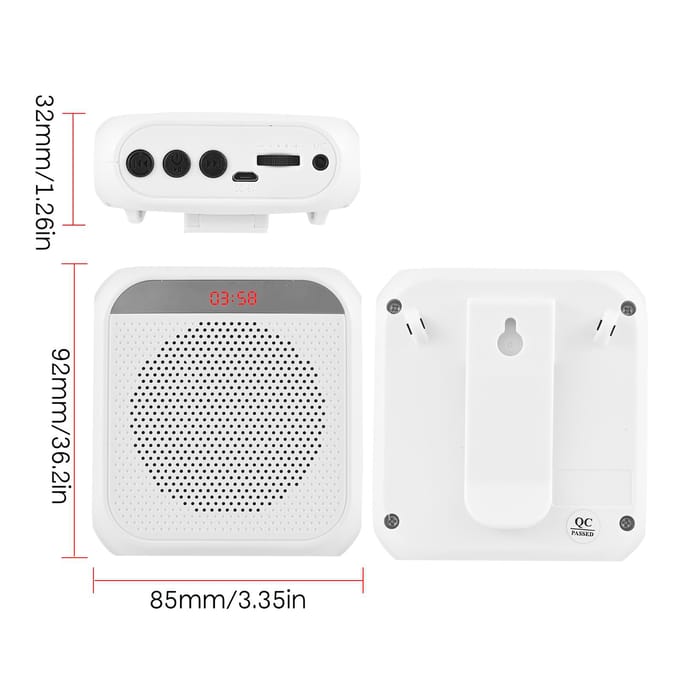Geluidsversterker Draagbare oplaadbare mini-stemversterker LED-display met MIC-opnamefunctie