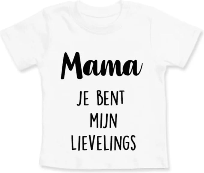 Strijkapplicatie Moederdag - Mama je bent mijn lievelings