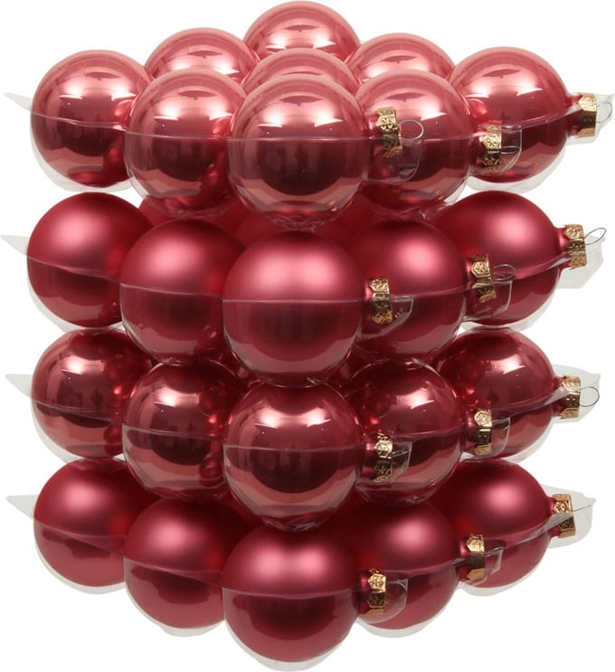 Othmar Decorations kerstballen - 36x st - bubblegum roze - D6 cm - glas - kerstversiering