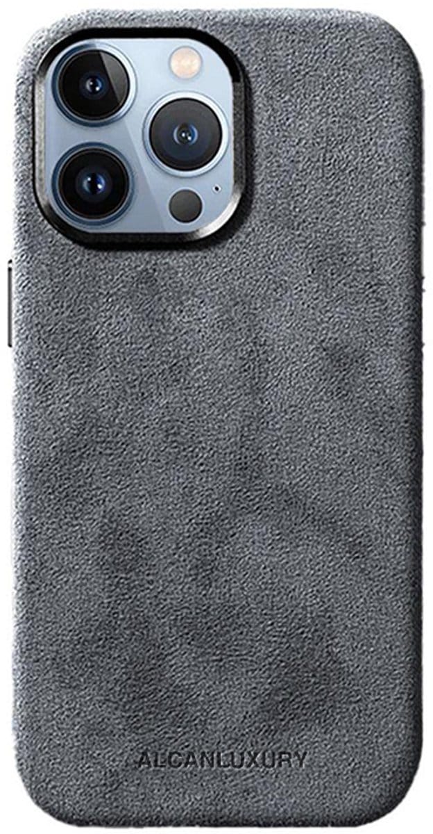 Alcanluxury Alcantara telefoonhoesje geschikt voor Apple iPhone 13 Pro Max - Nardo Grey