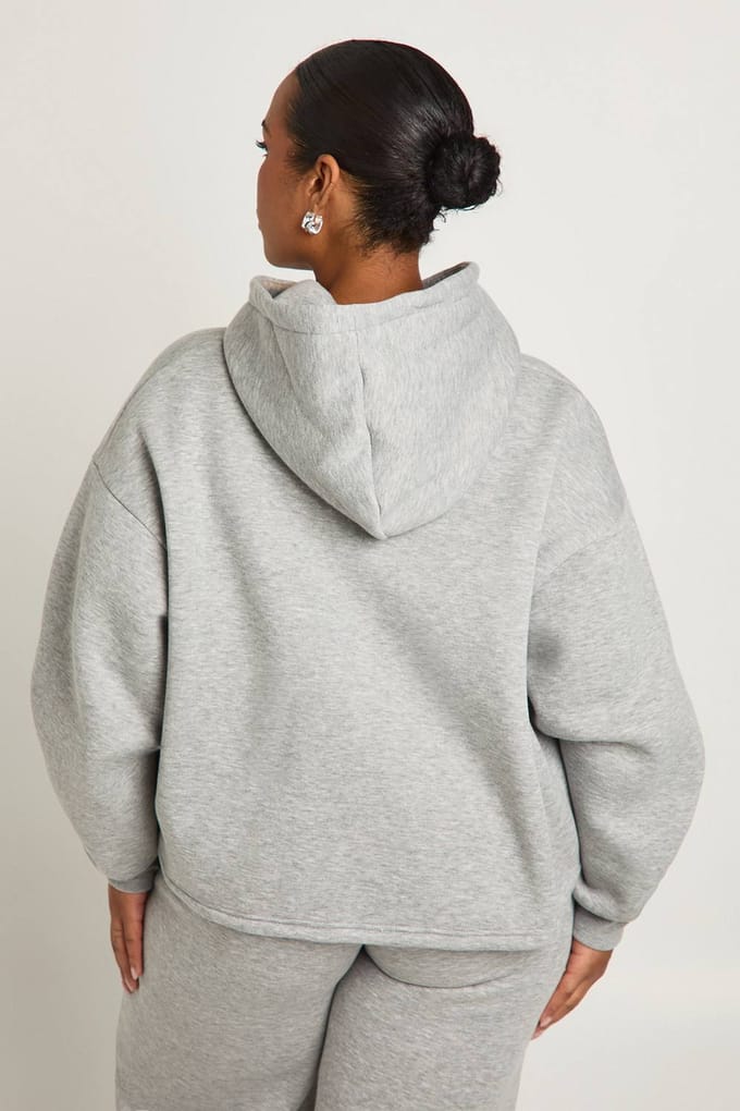 boohoo Dames Plus Toggle Oversized Hoodie | Ash Grey | Maat: 20