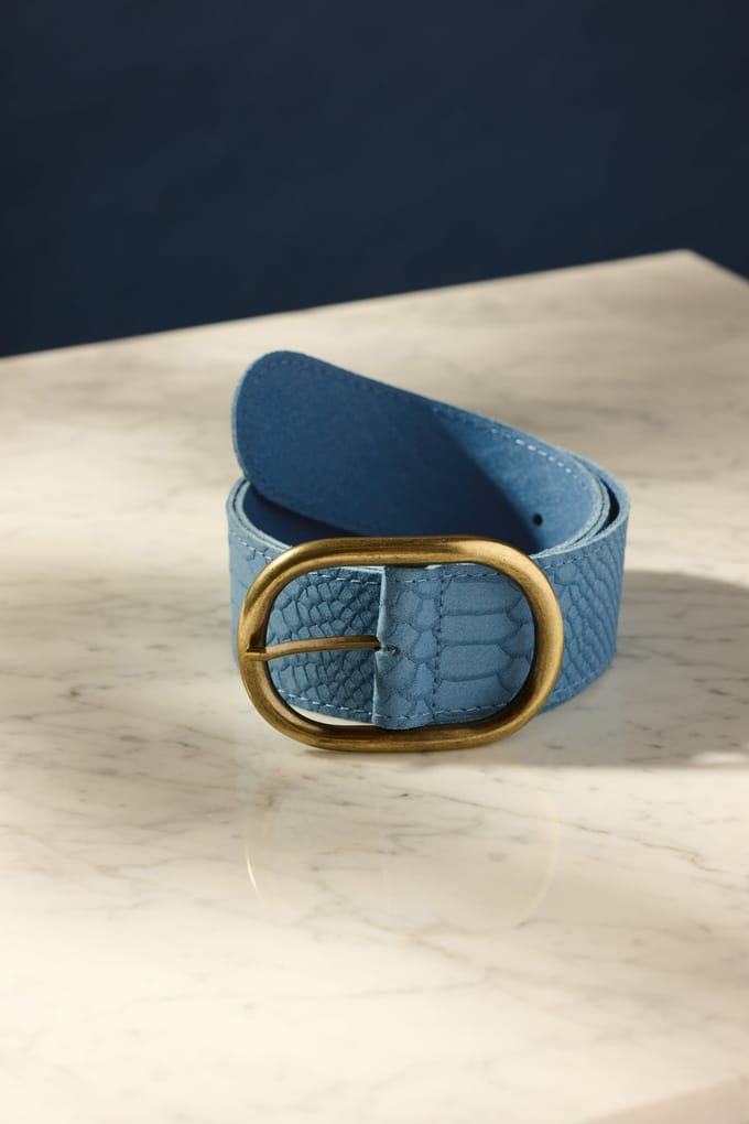 POM Amsterdam Belt - Olivia Suede Sky Blue Größe: 75 | Gürtel Outlet | Damen | Blau