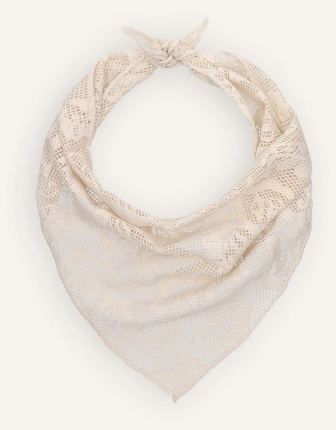 Becksondergaard Croflora Triangle Scarf Sjaals Dames - Ecru - Maat ONESIZE