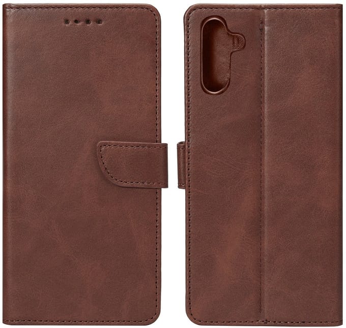 Rixus Bookcase For Samsung Galaxy S25 FE Brown