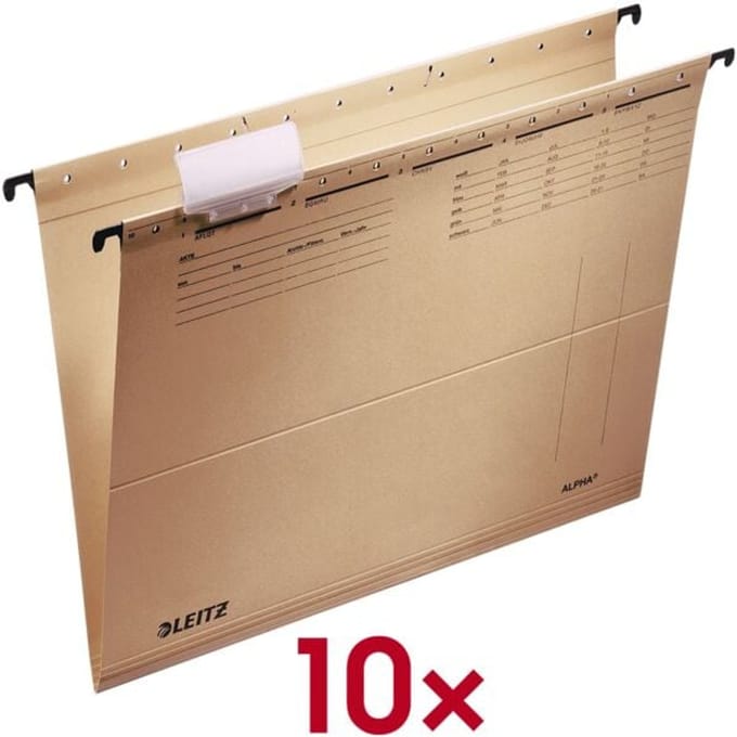 LEITZ® ALPHA hangmappen 1915, voor formaten tot A4, opening aan de zijkant, 10 stuks