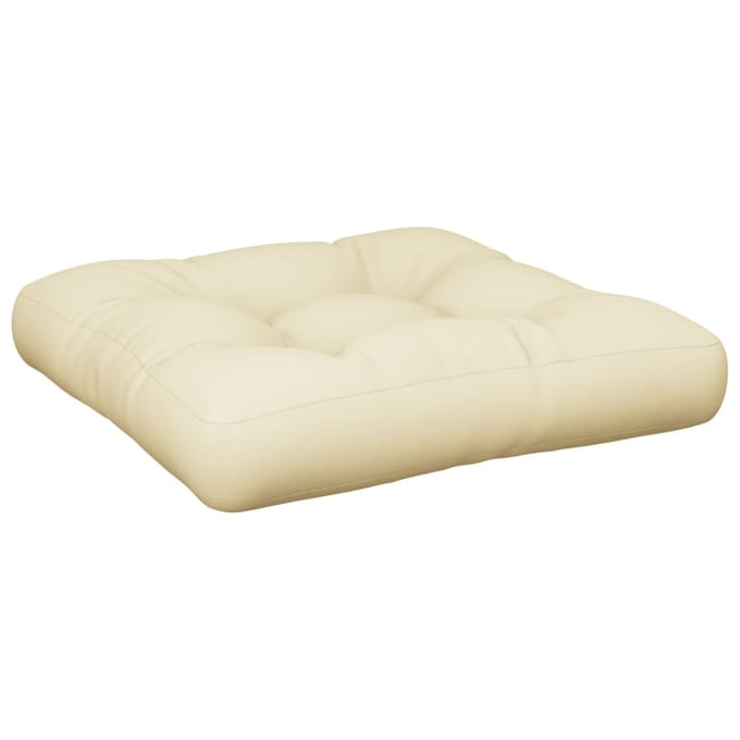 vidaXL - Palletkussen - 58x58x10 - cm - stof - crèmekleurig
