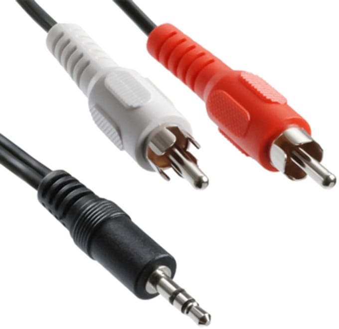 Standaard 3.5mm plug Stereo naar RCA mannetje Audio Kabel, Lengte: 3m