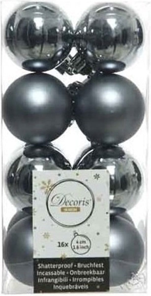 Decoris kerstballen - 16 stuks - 4cm - kunststof