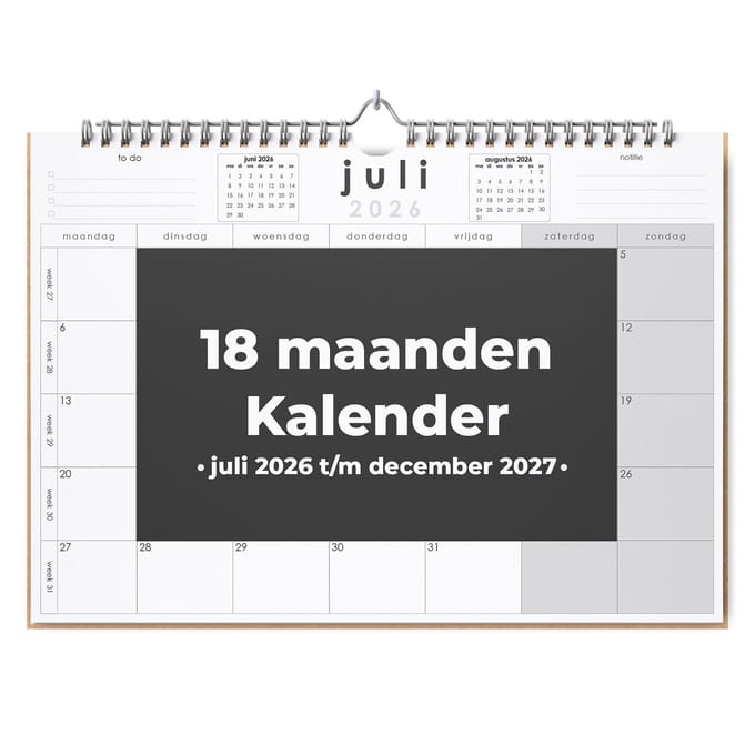 Huurdies® maandkalender - 26/27 kalender - A4+