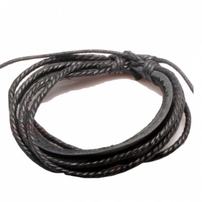 Heren armband- zwart -keen -21 cm - Charme Bijoux