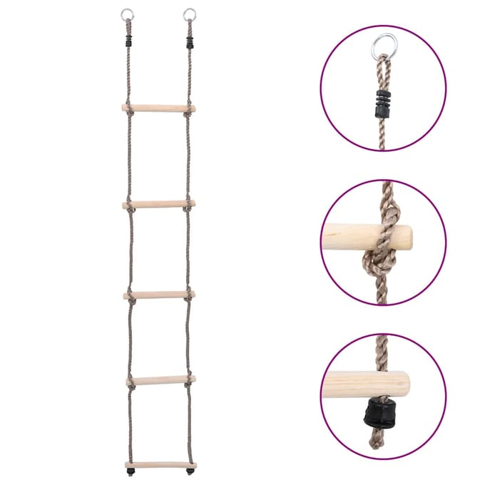 vidaXL - Ladder - met - 5 - sporten - 210 - cm - massief - grenenhout