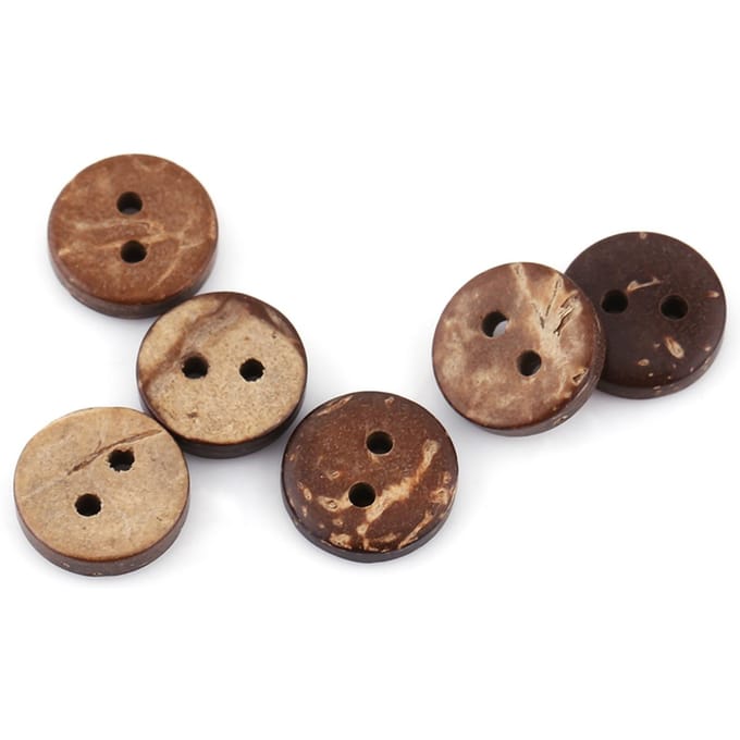 400 Stuks Natuurlijk Bruin Kokosnootschelp 2 Gaten Naaiknopen Scrapbooking Decor Accessoires 10mm