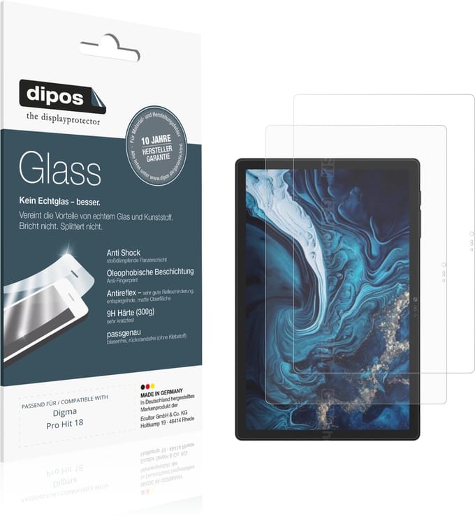 dipos – 2x Matte Pantserfolie geschikt voor Digma Pro Hit 18 | 9H Screenprotector