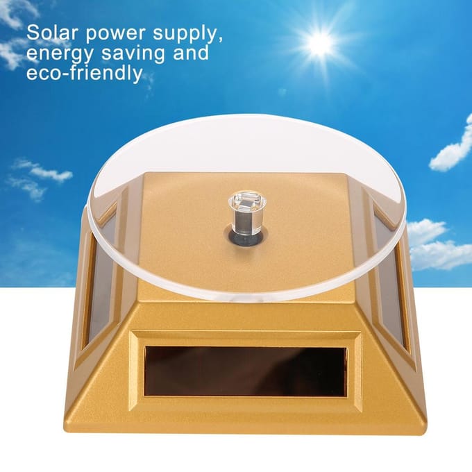 Solar Showcase 360 graden draaiplateau roterende sieraden organizer displaystandaard (Goud) beige