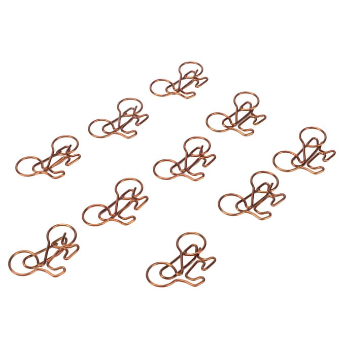 100 Stuks Grappige Paperclips Schattige Fietsvorm Galvaniseerproces Paperclips voor Kantoren Thuis brown