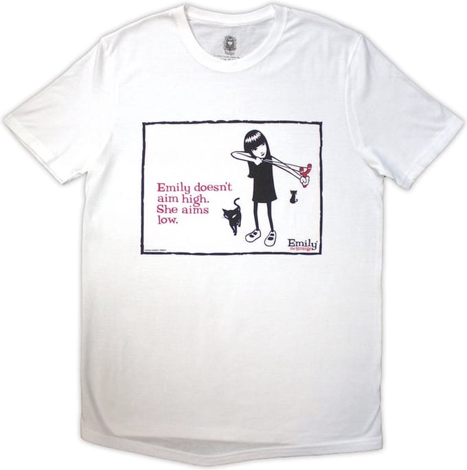 Emily The Strange - Aims Low Heren Tshirt - S - Wit