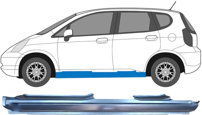 Volledige dorpel voor Honda Jazz 2002-2008 / Links