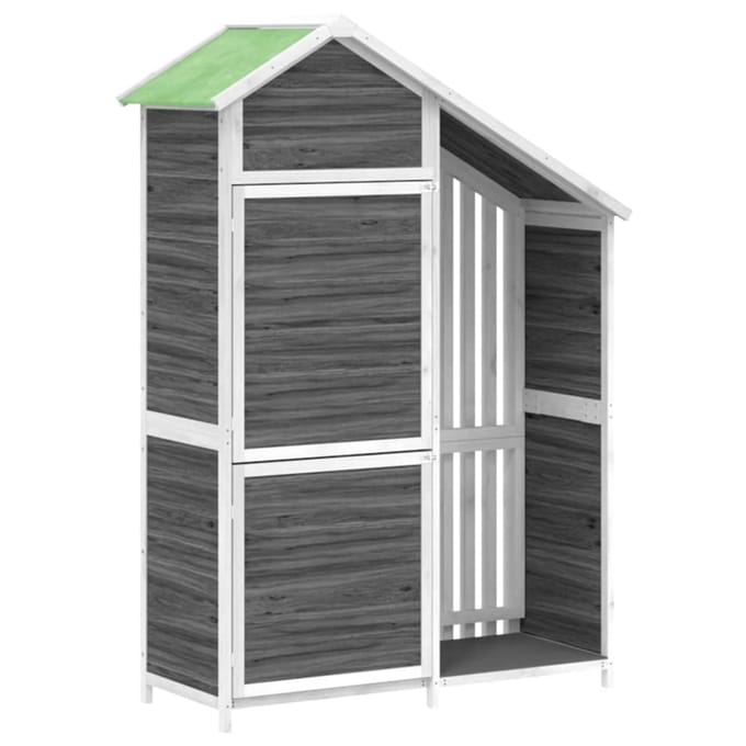 vidaXL - Tuinschuur - 120x53,5x170 - cm - massief - grenenhout - grijs