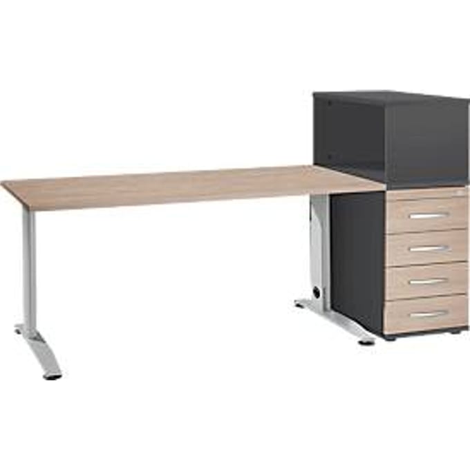 Schäfer Shop Select bureaumeubelset LOGIN 2-delig, bureau B 1600 mm, eiken decor