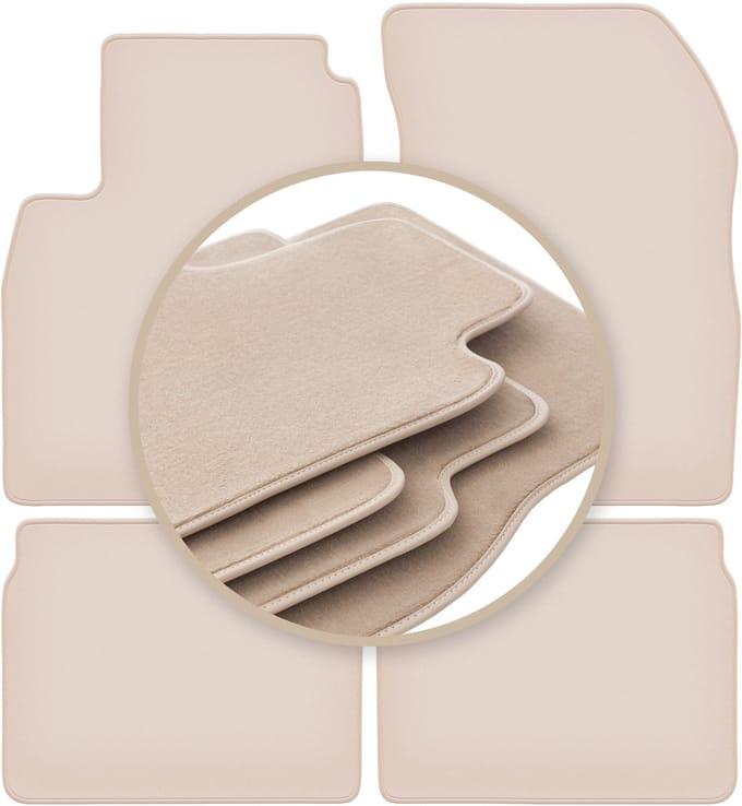 PREMIUM beige matten voor: Nissan Micra K13 hatchback 2010-2016