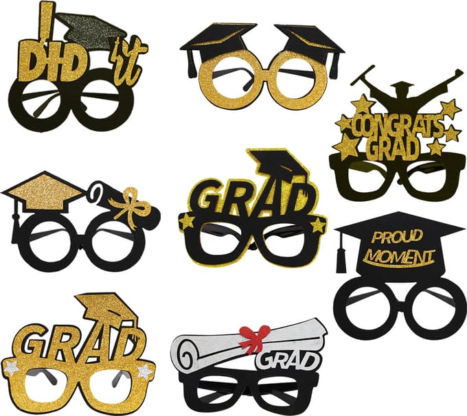 BTH - Geslaagd - Feestpakket - Photobooth Props - Versiering - Afstudeerhoed - Graduation - 8 Stuks