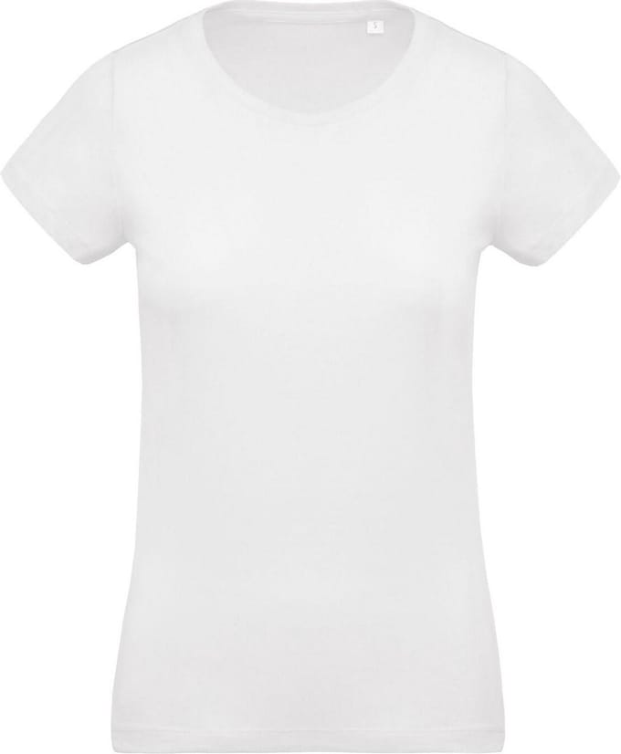 Kariban Dames/dames Organic Crew T-Shirt met halsband (Wit)
