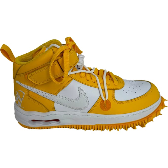 Nike x Off-White Air Force 1 Mid SP Sneakers in Wit en Varsity Geel Leer