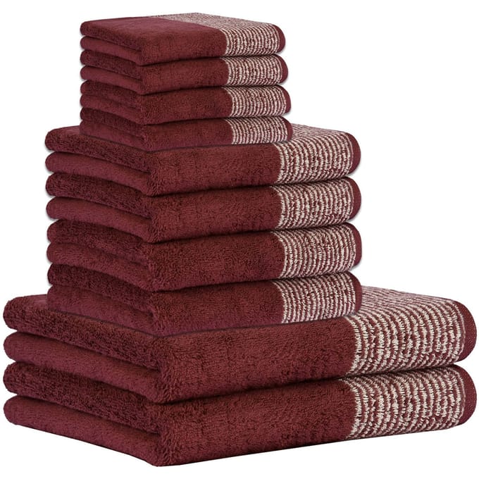 Cawoe Handdoek Luxury Home C Two-Tone Een maat, 50x100 Set van 10