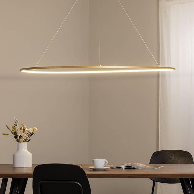 Milagro Lighting LED hanglamp Saturno, Ø 120 cm, goudkleurig, 1-lamp, 4.000 K