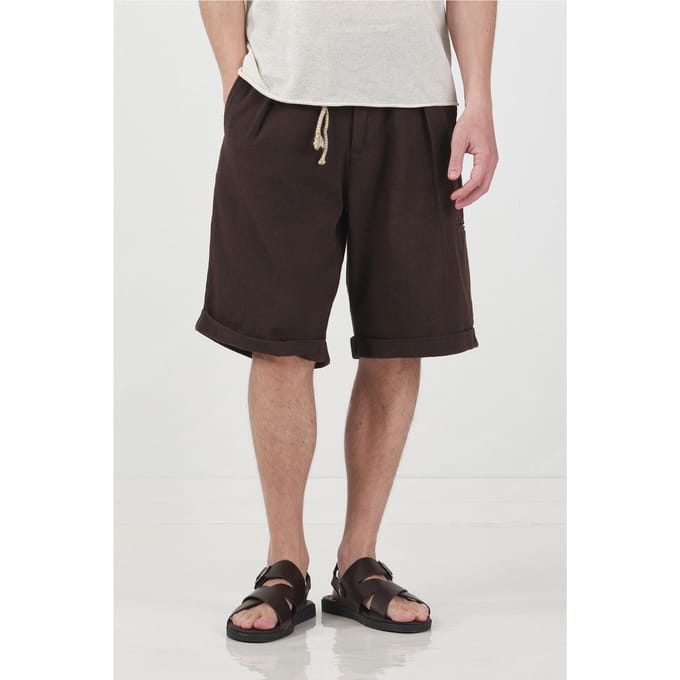 Midden Taille Ontspannen Pasvorm Wijde Pantalonshorts met Zakken