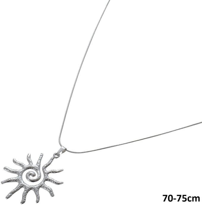 Ketting - RVS - zon - zilverkleurig - 70-75 cm